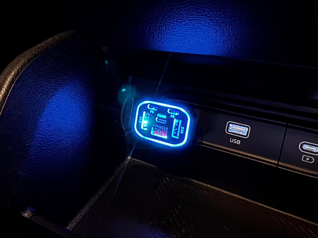 Asli Global PrimusCharger Q 63W 6-Port Transparent Car Charger with 3 PD & QC 3.0  | Transparent