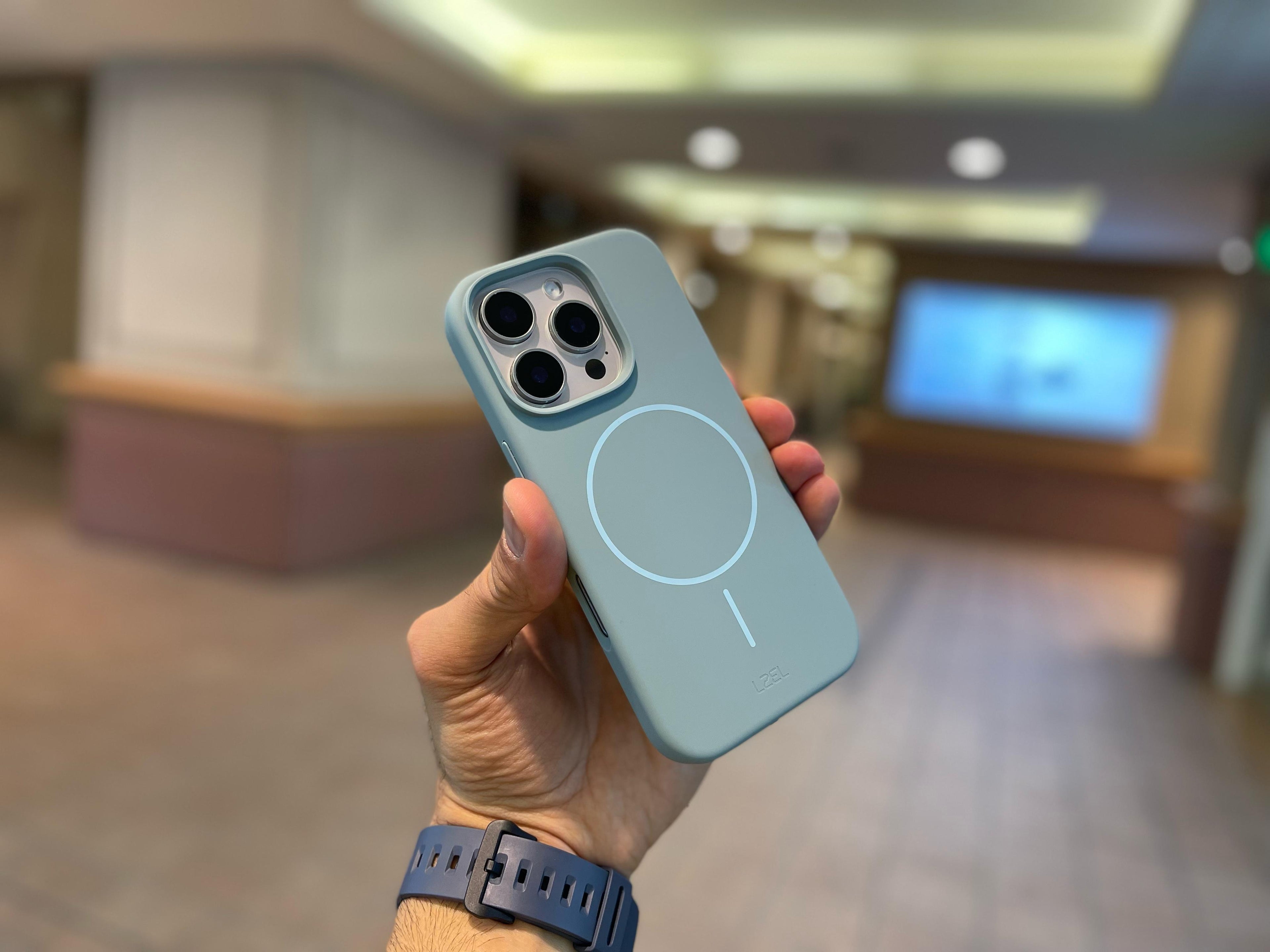 LZEL PrimeMag iPhone 16 Pro Liquid Silicone Case With MagSafe |Riptide Blue