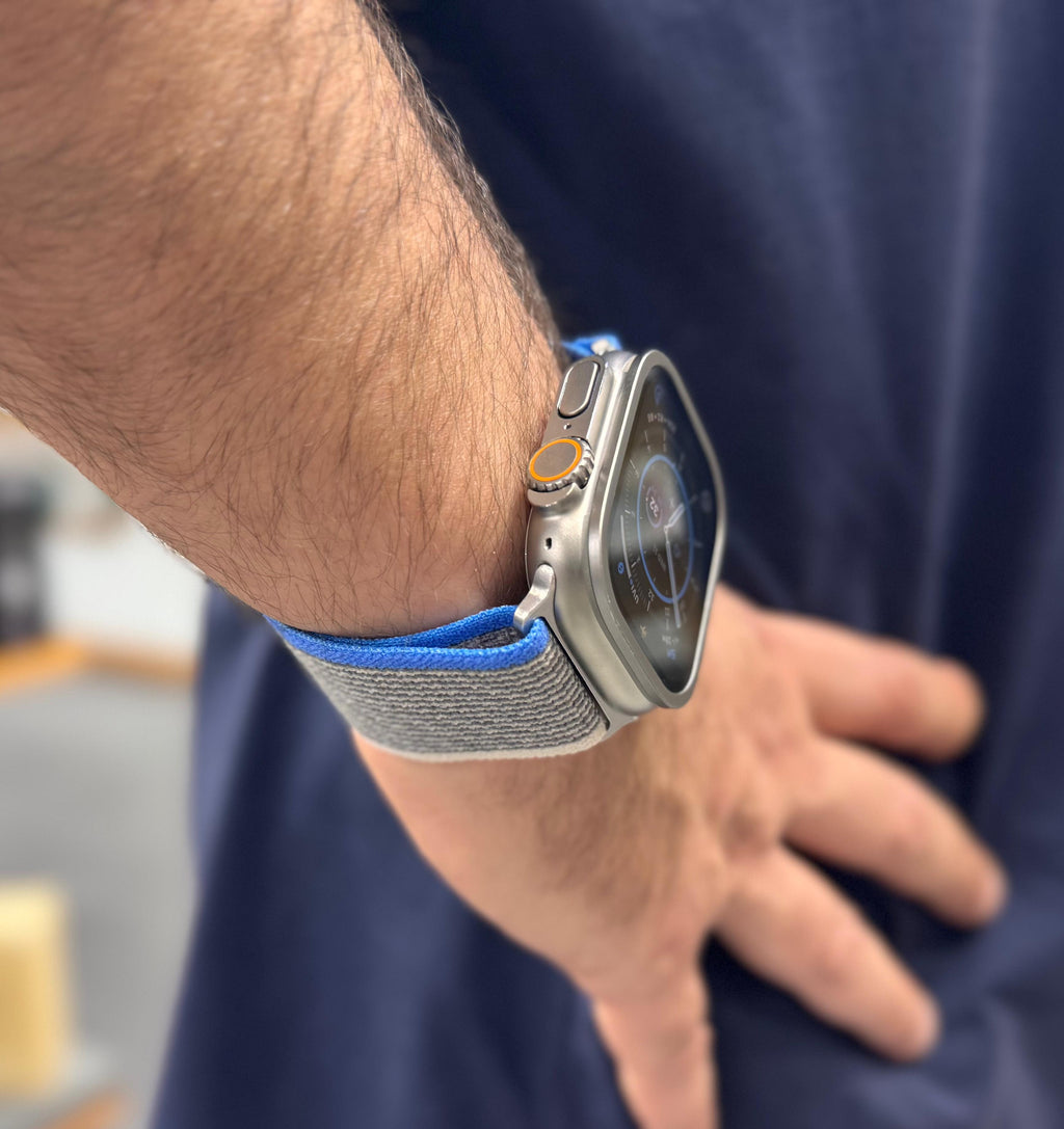LZEL 42/44/45/46/49MM AvalonFlex Nylon Watch Band | Blue/Gray