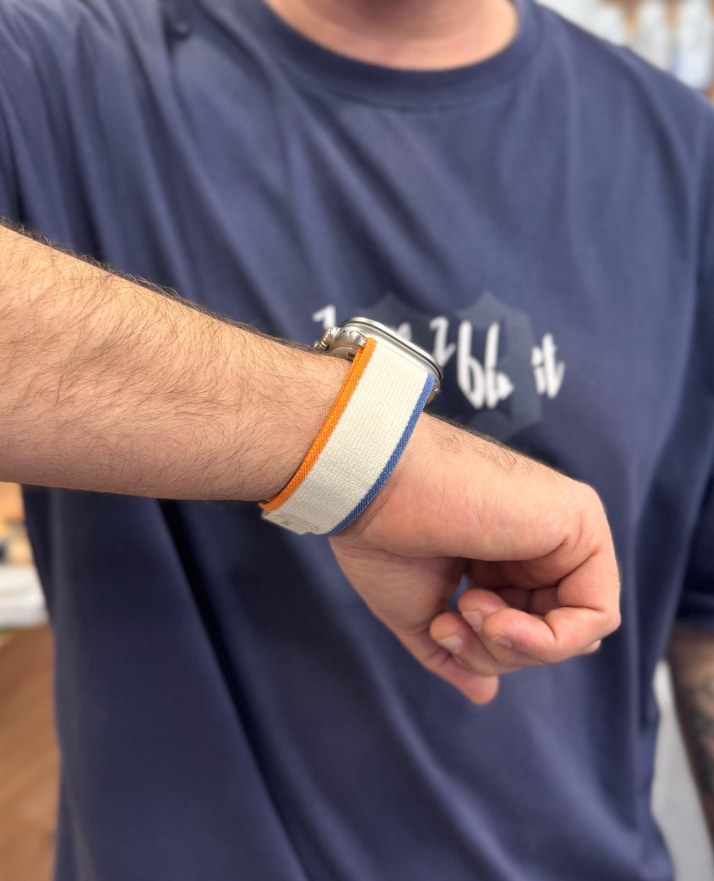 LZEL 42/44/45/46/49MM AvalonFlex Nylon Watch Band | Orange/Beige