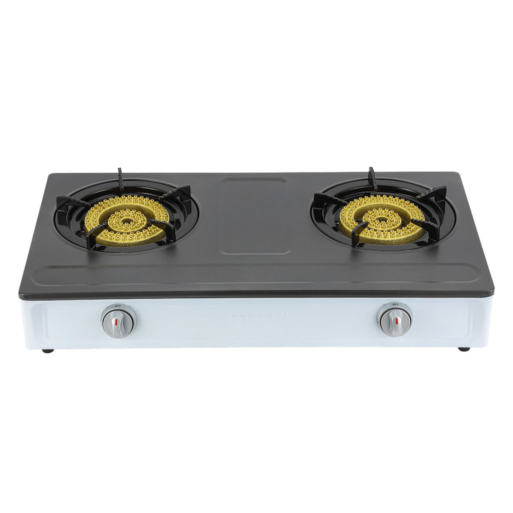 Geepas Stainless Steel Gas Cooker â?? 2 Cast Iron Burners, Efficient Heating
