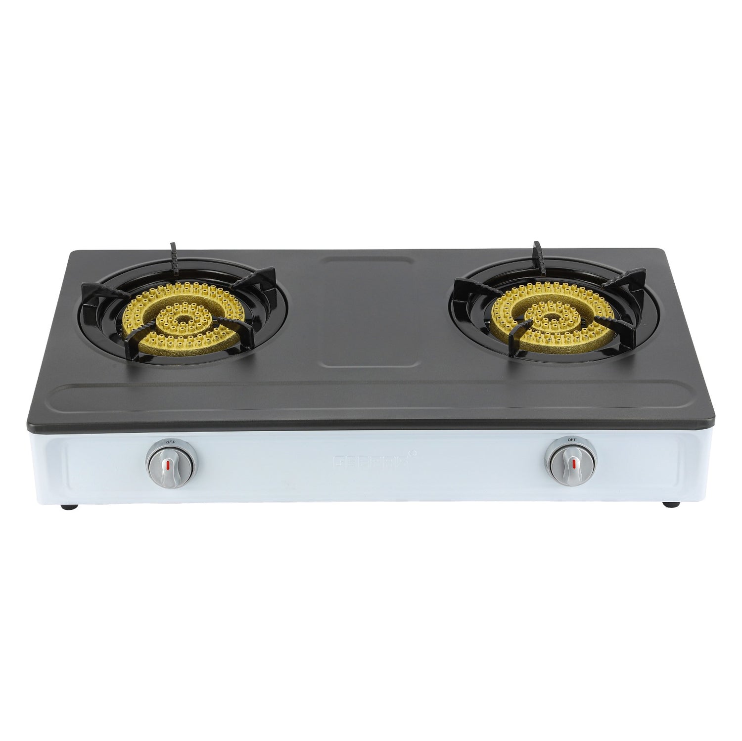 Geepas Stainless Steel Gas Cooker â?? 2 Cast Iron Burners, Efficient Heating