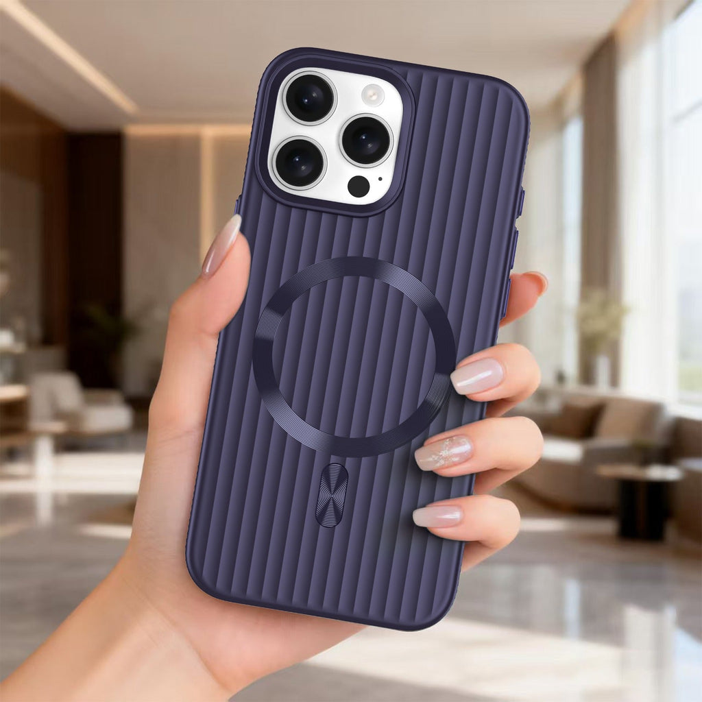 ASLI Corrugared Ridge Premium Metalic Case With Enhanced Camera Protection Case For iPhone 16 Pro Max