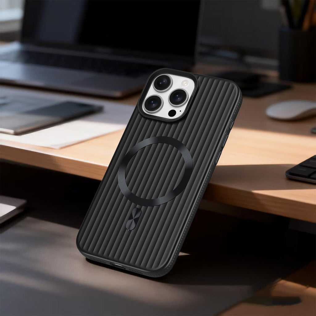 ASLI Corrugared Ridge Premium Metalic Case With Enhanced Camera Protection Case For iPhone 16 Pro Max