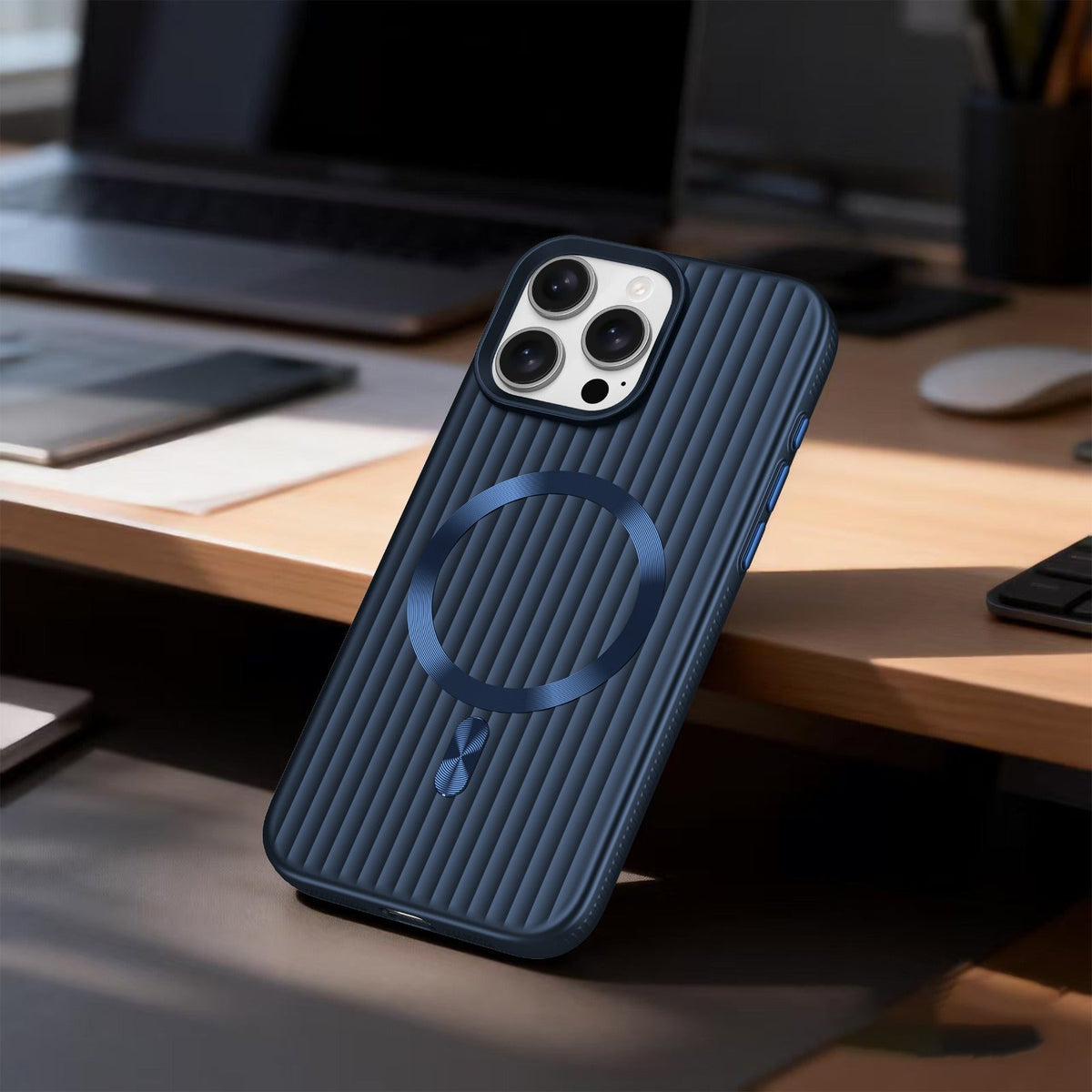 ASLI Corrugared Ridge Premium Metalic Case With Enhanced Camera Protection Case For iPhone 16 Pro Max