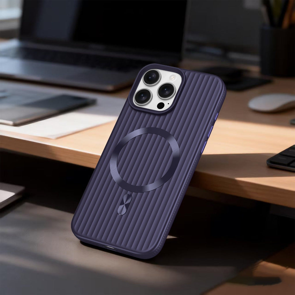 ASLI Corrugared Ridge Premium Metalic Case With Enhanced Camera Protection Case For iPhone 16 Pro Max