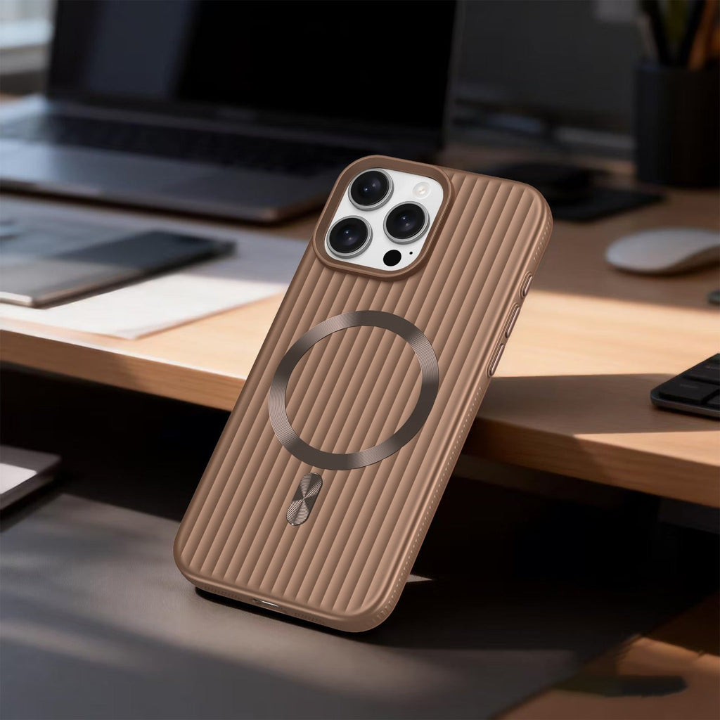 ASLI Corrugared Ridge Premium Metalic Case With Enhanced Camera Protection Case For iPhone 16 Pro