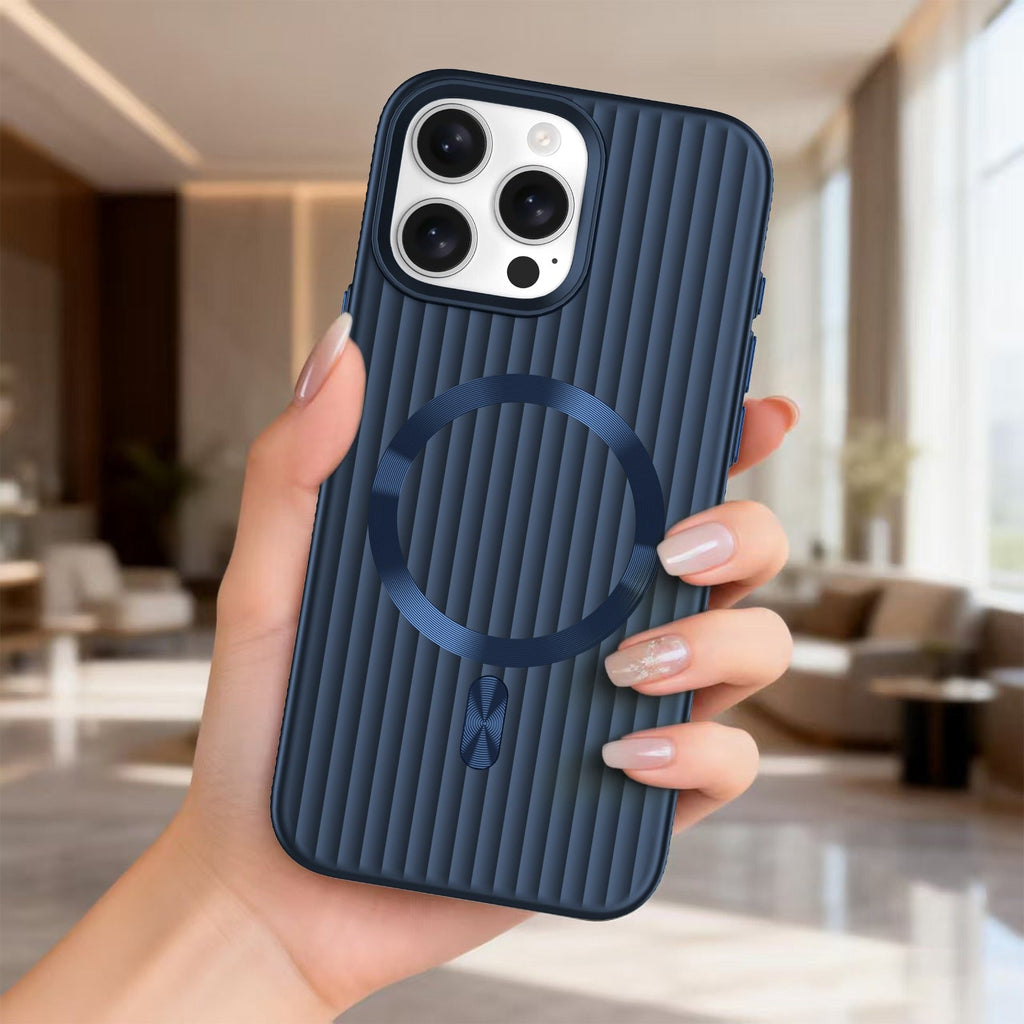 ASLI Corrugared Ridge Premium Metalic Case With Enhanced Camera Protection Case For iPhone 16 Pro Max