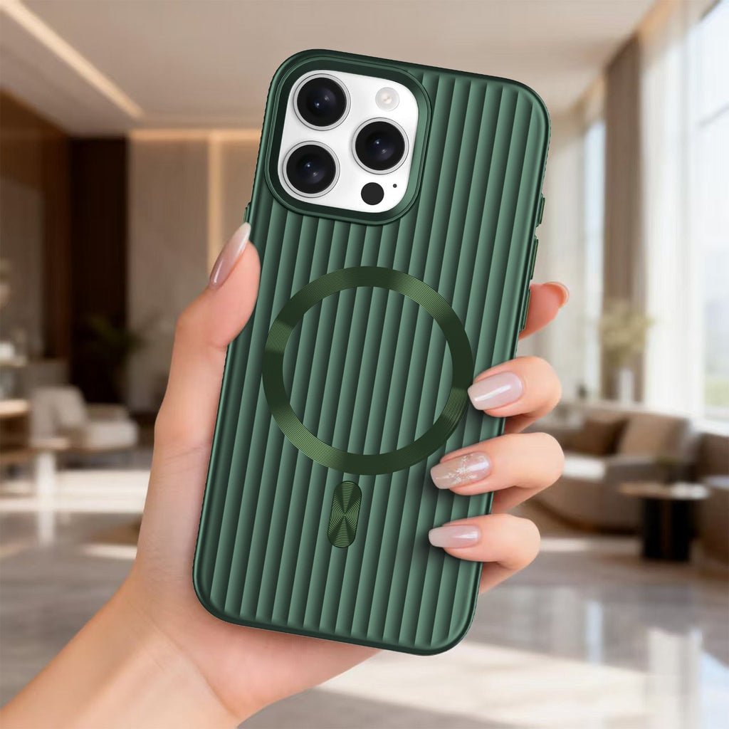 ASLI Corrugared Ridge Premium Metalic Case With Enhanced Camera Protection Case For iPhone 16 Pro Max