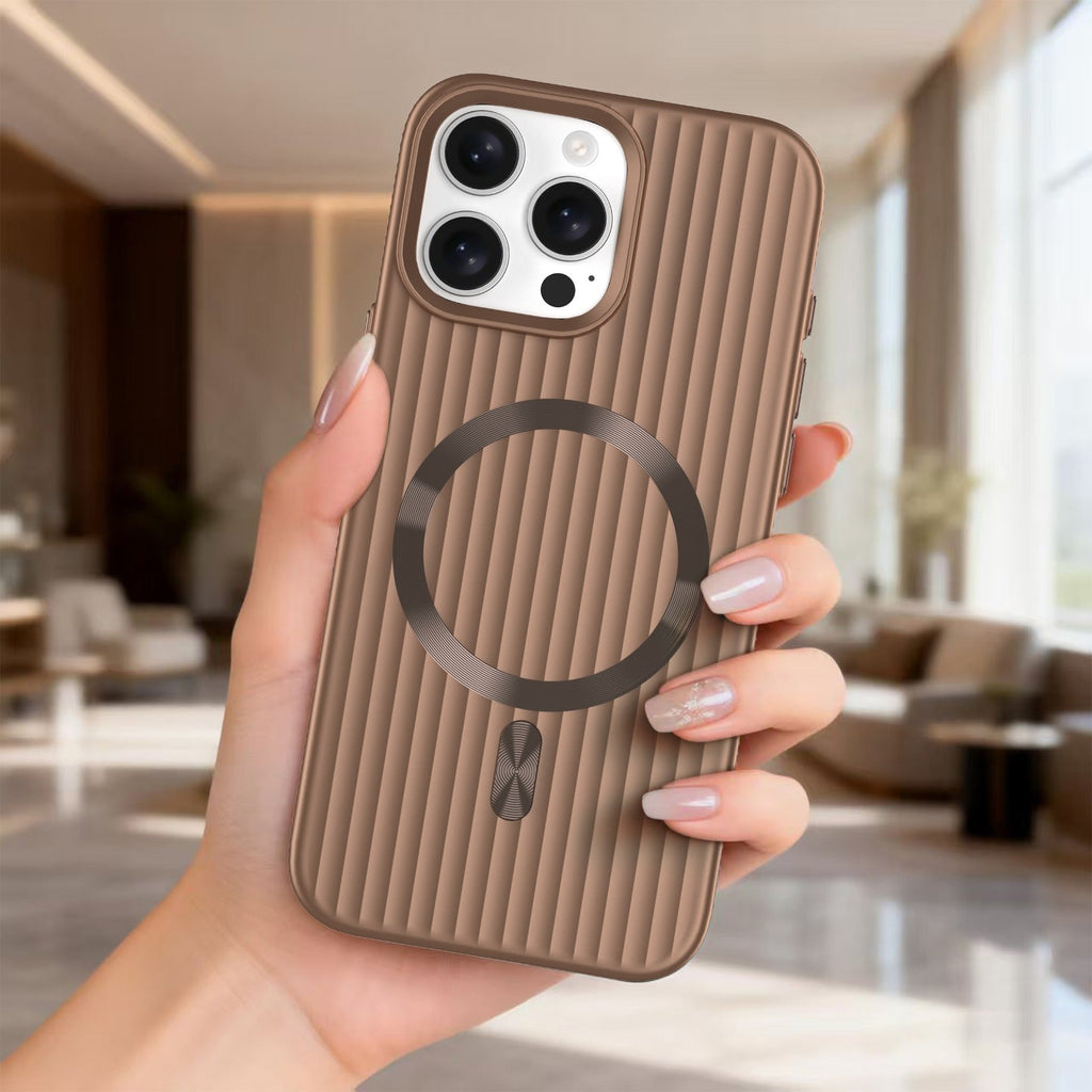 ASLI Corrugared Ridge Premium Metalic Case With Enhanced Camera Protection Case For iPhone 16 Pro Max
