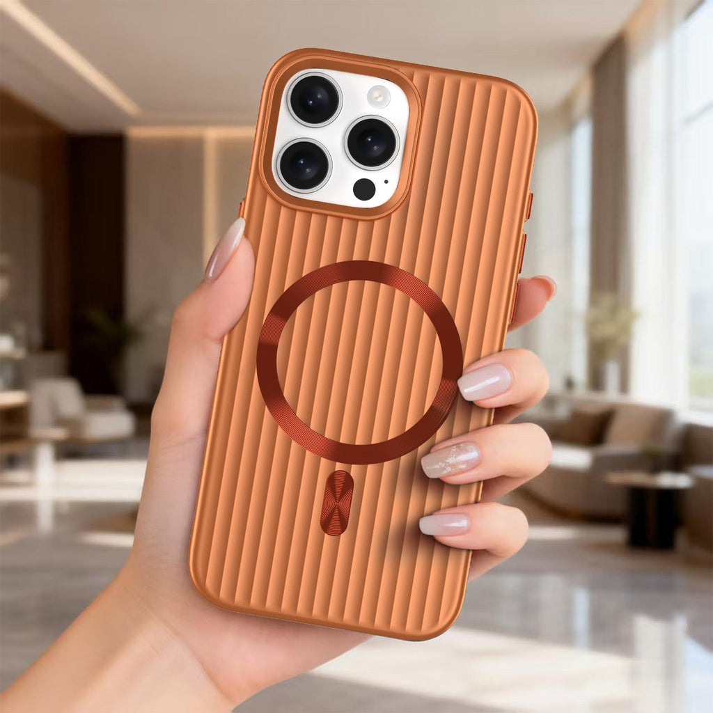 ASLI Corrugared Ridge Premium Metalic Case With Enhanced Camera Protection Case For iPhone 16 Pro Max