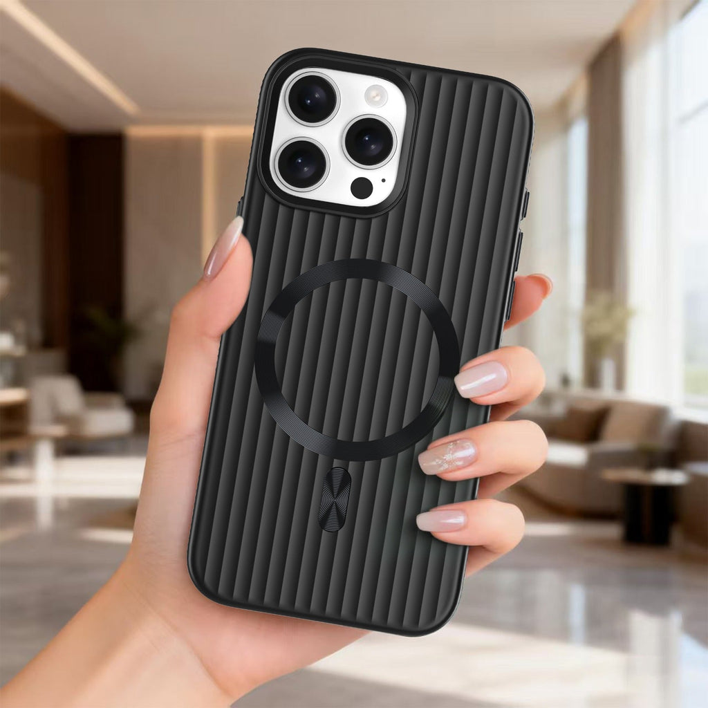 ASLI Corrugared Ridge Premium Metalic Case With Enhanced Camera Protection Case For iPhone 16 Pro Max