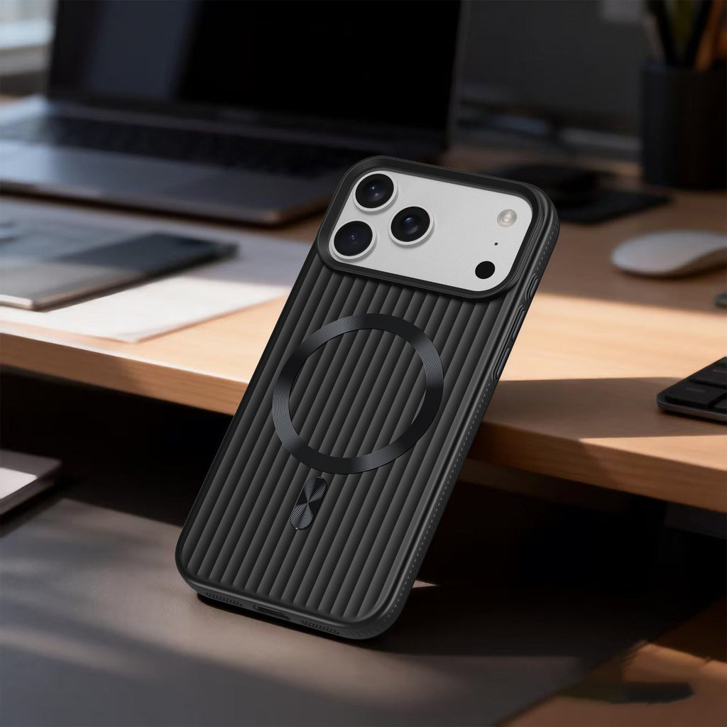 ASLI Corrugared Ridge Premium Metalic Case With Enhanced Camera Protection Case For iPhone 17 Pro
