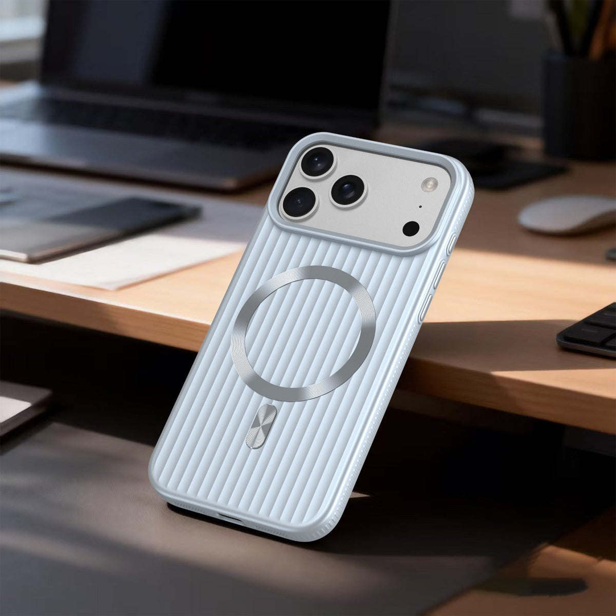 ASLI Corrugared Ridge Premium Metalic Case With Enhanced Camera Protection Case For iPhone 17 Pro