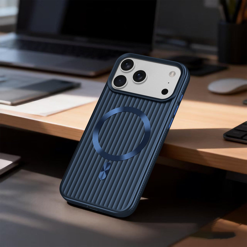 ASLI Corrugared Ridge Premium Metalic Case With Enhanced Camera Protection Case For iPhone 17 Pro