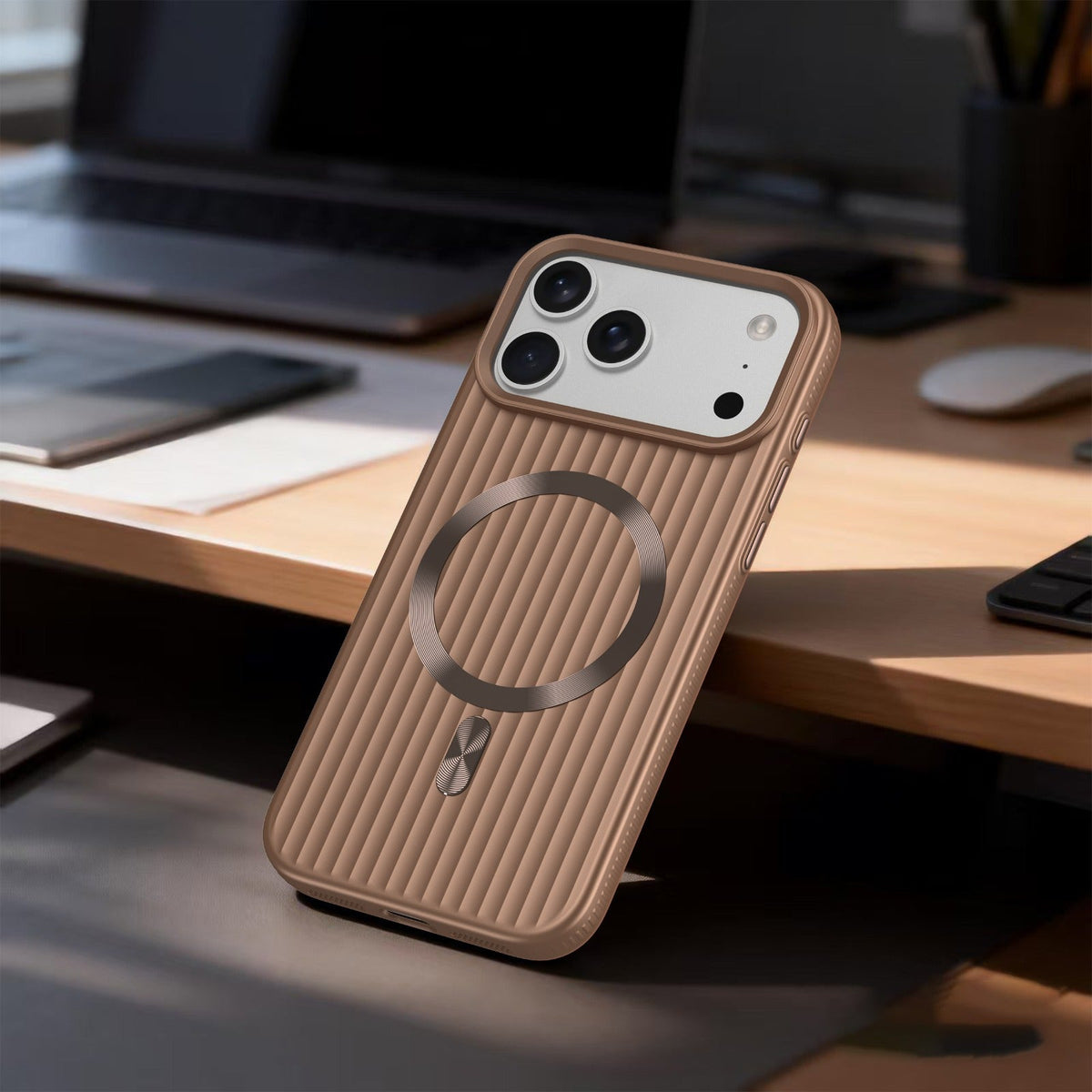 ASLI Corrugared Ridge Premium Metalic Case With Enhanced Camera Protection Case For iPhone 17 Pro