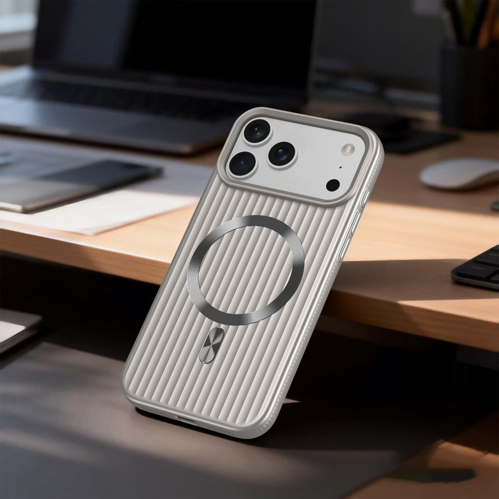 ASLI Corrugared Ridge Premium Metalic Case With Enhanced Camera Protection Case For iPhone 17 Pro Max
