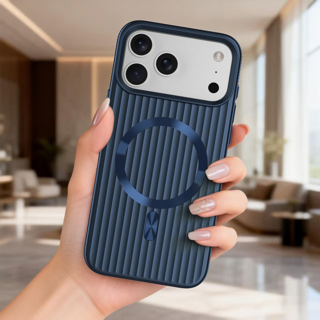 ASLI Corrugared Ridge Premium Metalic Case With Enhanced Camera Protection Case For iPhone 17 Pro