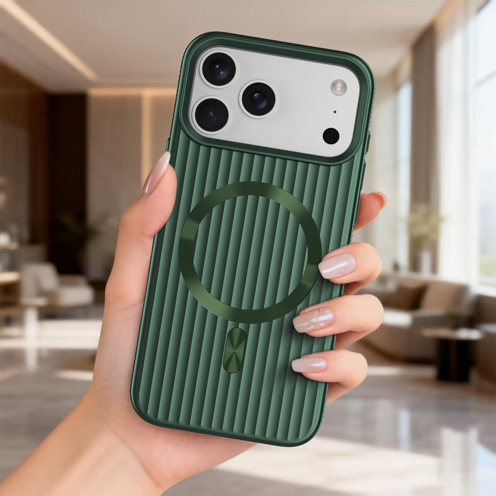 ASLI Corrugared Ridge Premium Metalic Case With Enhanced Camera Protection Case For iPhone 17 Pro
