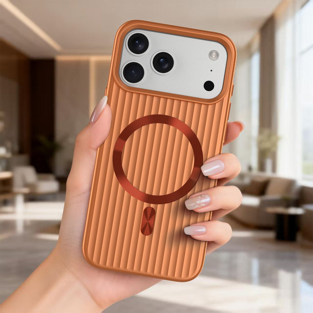 ASLI Corrugared Ridge Premium Metalic Case With Enhanced Camera Protection Case For iPhone 17 Pro