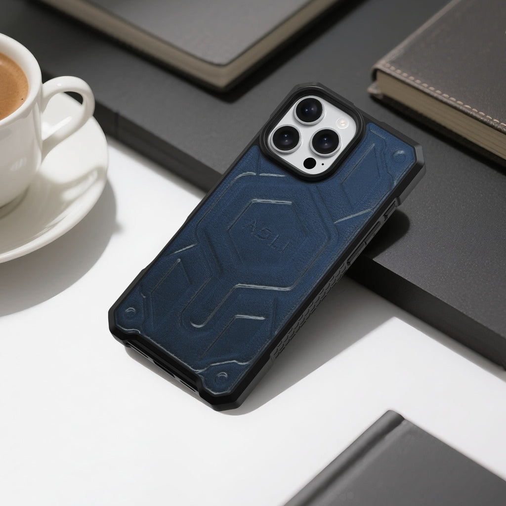 ASLI Leather Hybrid Premium Leather Case With Drop Protection And Heat Dissipation Case For 16 Pro Max