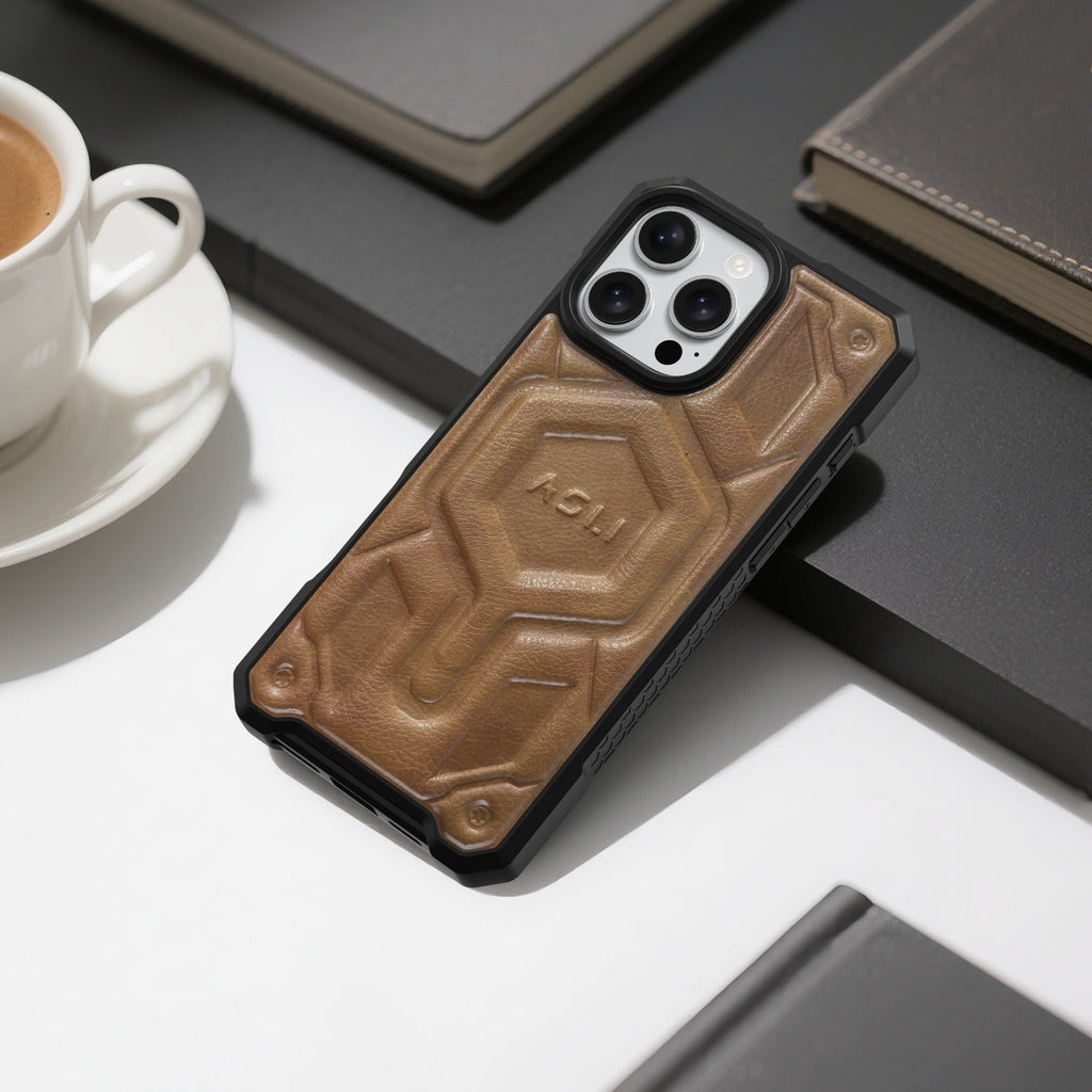 ASLI Leather Hybrid Premium Leather Case With Drop Protection And Heat Dissipation Case For 16 Pro
