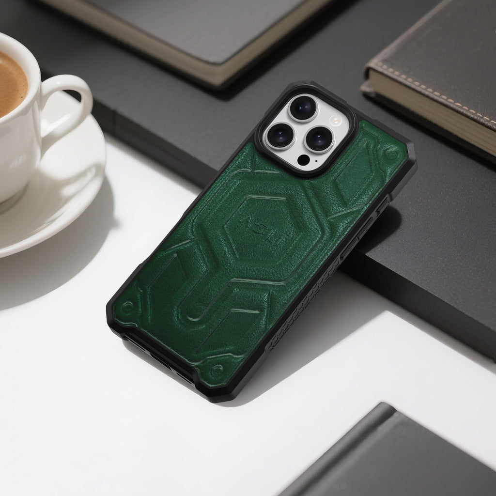 ASLI Leather Hybrid Premium Leather Case With Drop Protection And Heat Dissipation Case For 16 Pro Max
