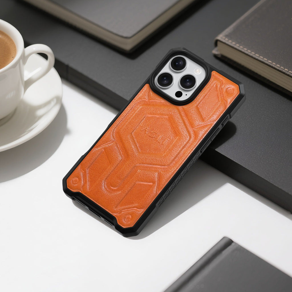 ASLI Leather Hybrid Premium Leather Case With Drop Protection And Heat Dissipation Case For 16 Pro Max