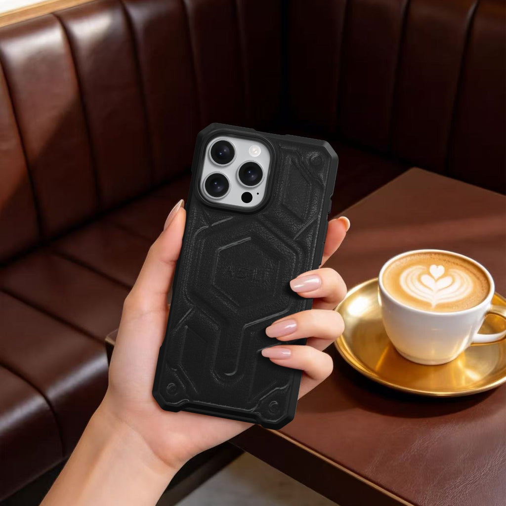 ASLI Leather Hybrid Premium Leather Case With Drop Protection And Heat Dissipation Case For 16 Pro