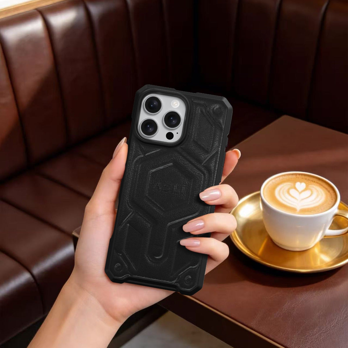 ASLI Leather Hybrid Premium Leather Case With Drop Protection And Heat Dissipation Case For 16 Pro