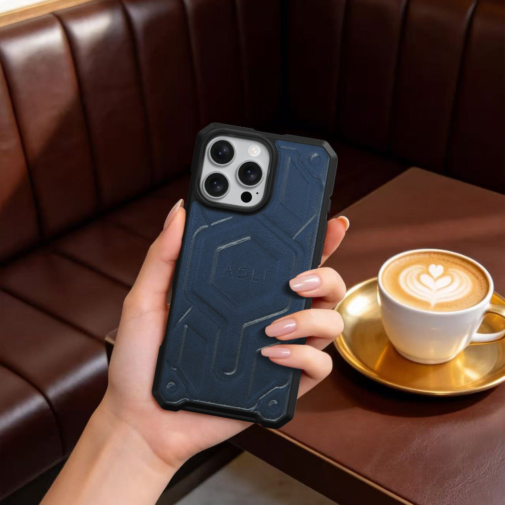 ASLI Leather Hybrid Premium Leather Case With Drop Protection And Heat Dissipation Case For 16 Pro Max