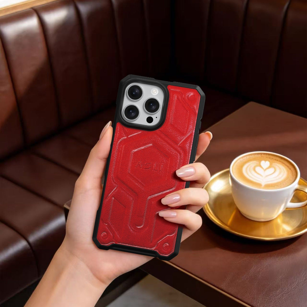 ASLI Leather Hybrid Premium Leather Case With Drop Protection And Heat Dissipation Case For 16 Pro