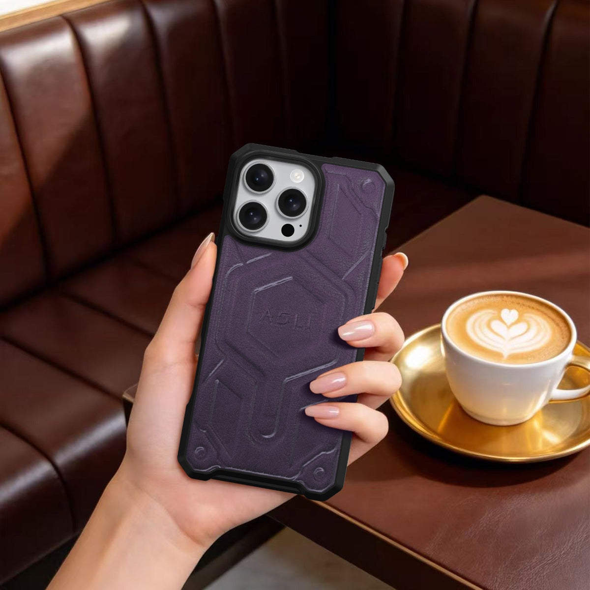 ASLI Leather Hybrid Premium Leather Case With Drop Protection And Heat Dissipation Case For 16 Pro