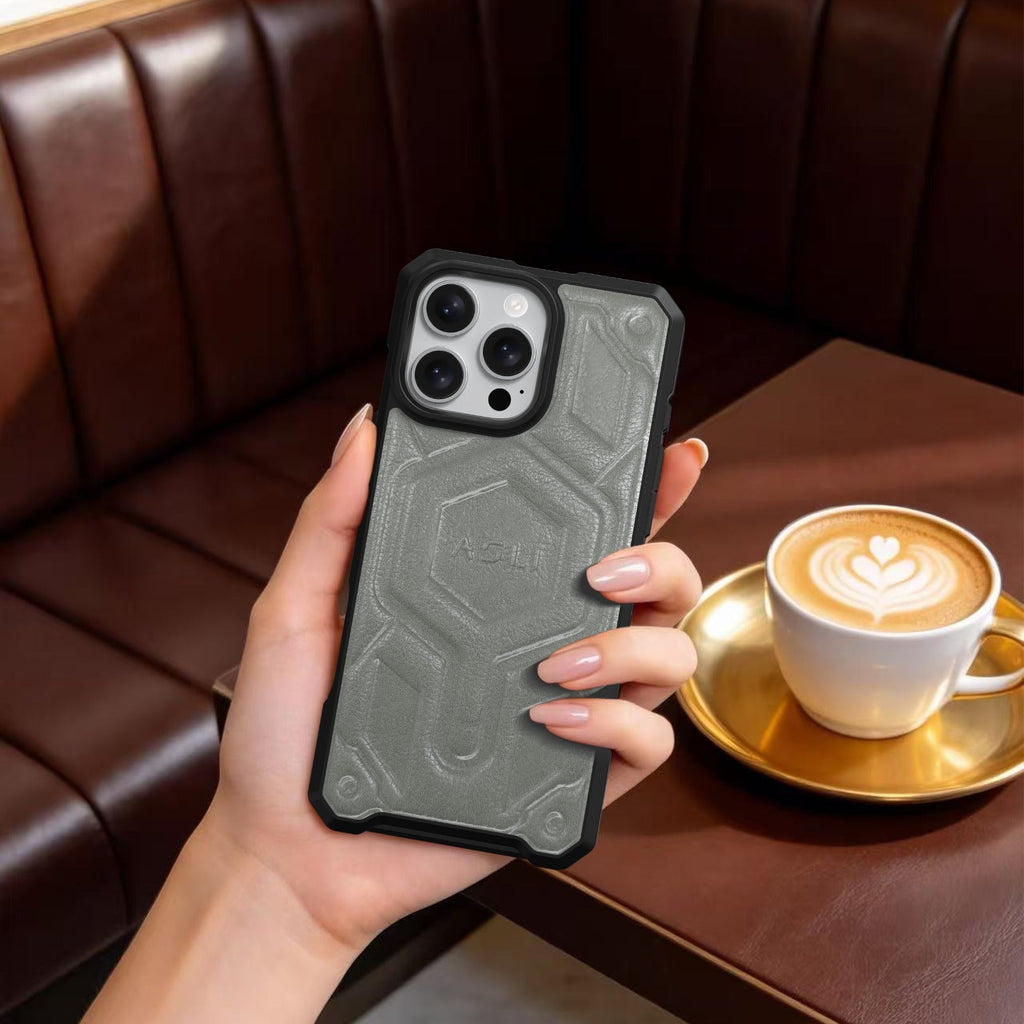 ASLI Leather Hybrid Premium Leather Case With Drop Protection And Heat Dissipation Case For 16 Pro