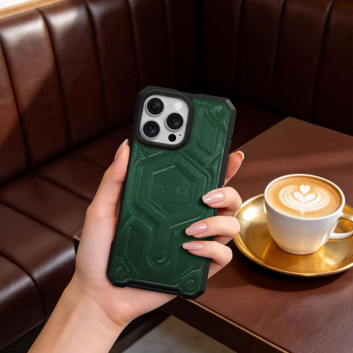 ASLI Leather Hybrid Premium Leather Case With Drop Protection And Heat Dissipation Case For 16 Pro
