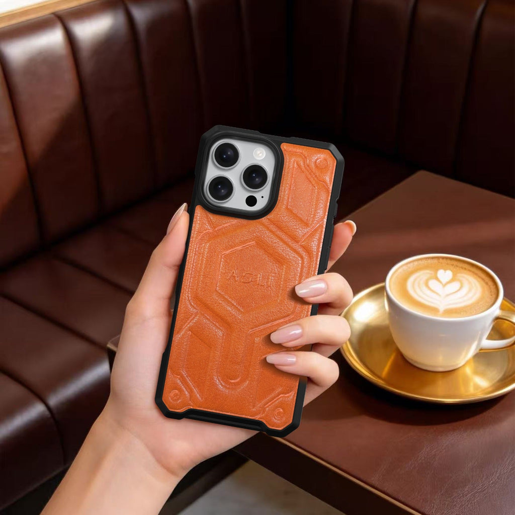 ASLI Leather Hybrid Premium Leather Case With Drop Protection And Heat Dissipation Case For 16 Pro