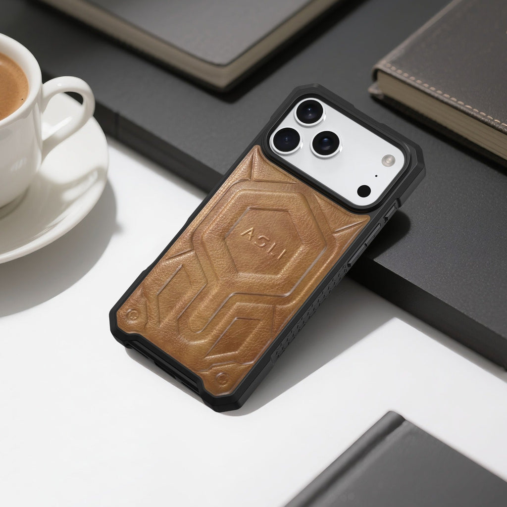 ASLI Leather Hybrid Premium Leather Case With Drop Protection And Heat Dissipation Case For 17 Pro