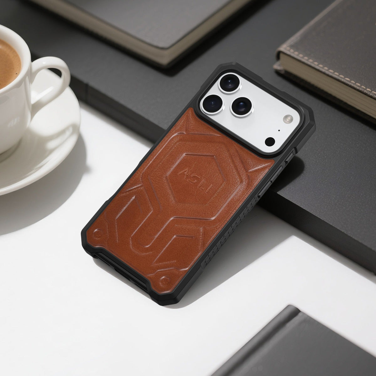ASLI Leather Hybrid Premium Leather Case With Drop Protection And Heat Dissipation Case For 17 Pro