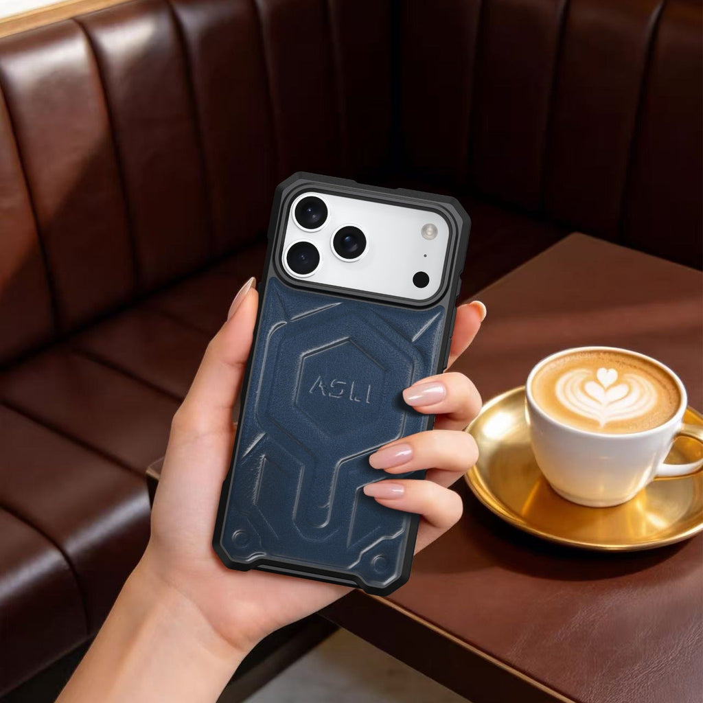ASLI Leather Hybrid Premium Leather Case With Drop Protection And Heat Dissipation Case For 17 Pro