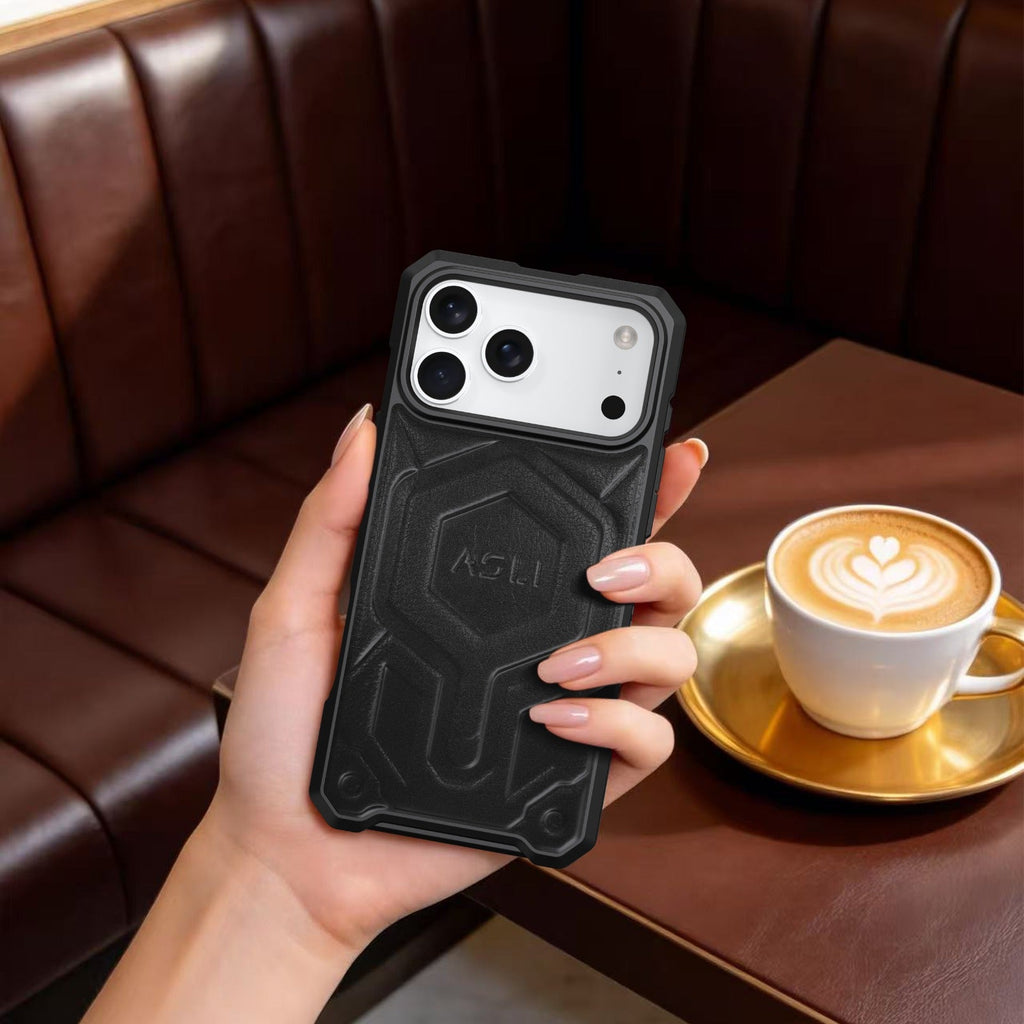 ASLI Leather Hybrid Premium Leather Case With Drop Protection And Heat Dissipation Case For 17 Pro