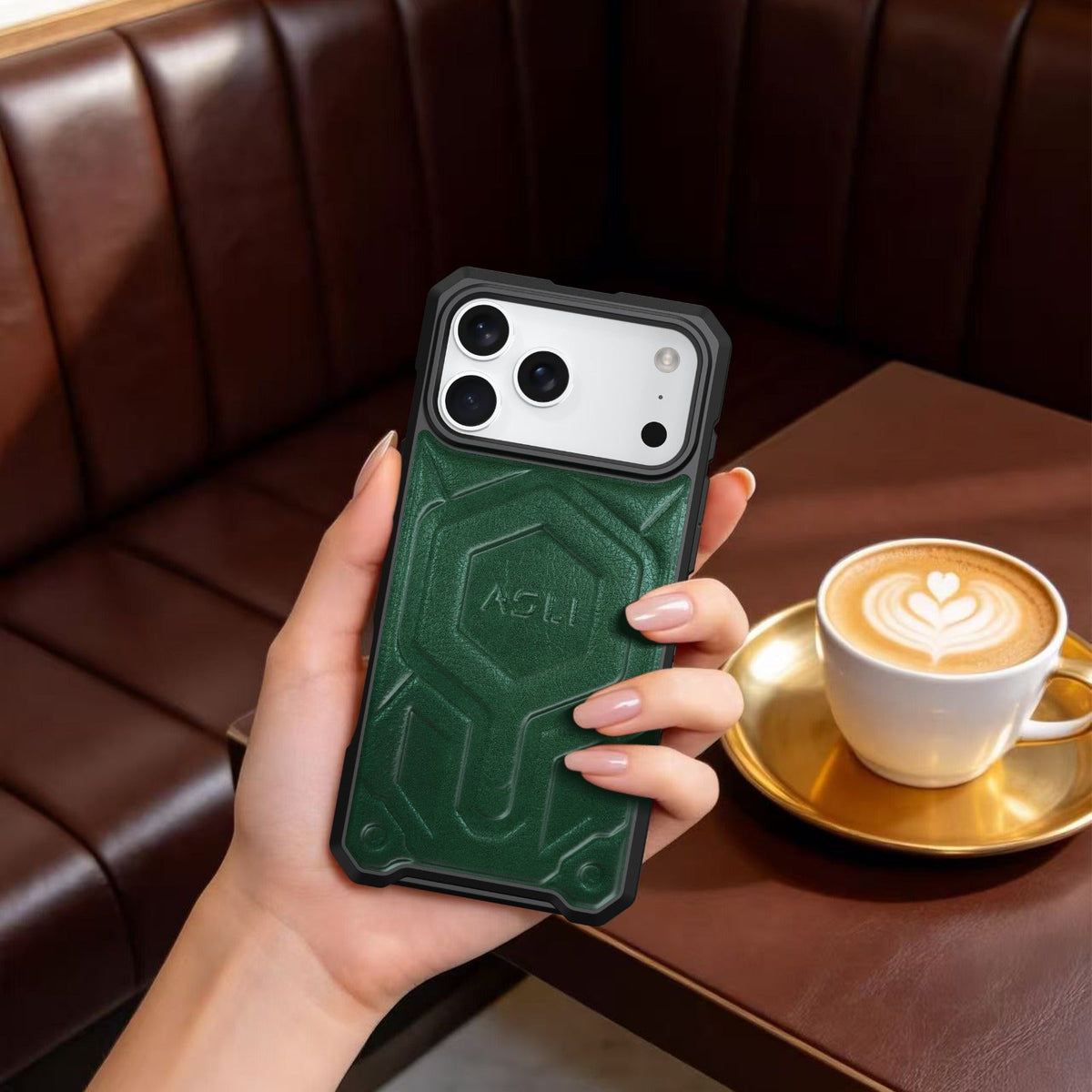 ASLI Leather Hybrid Premium Leather Case With Drop Protection And Heat Dissipation Case For 17 Pro