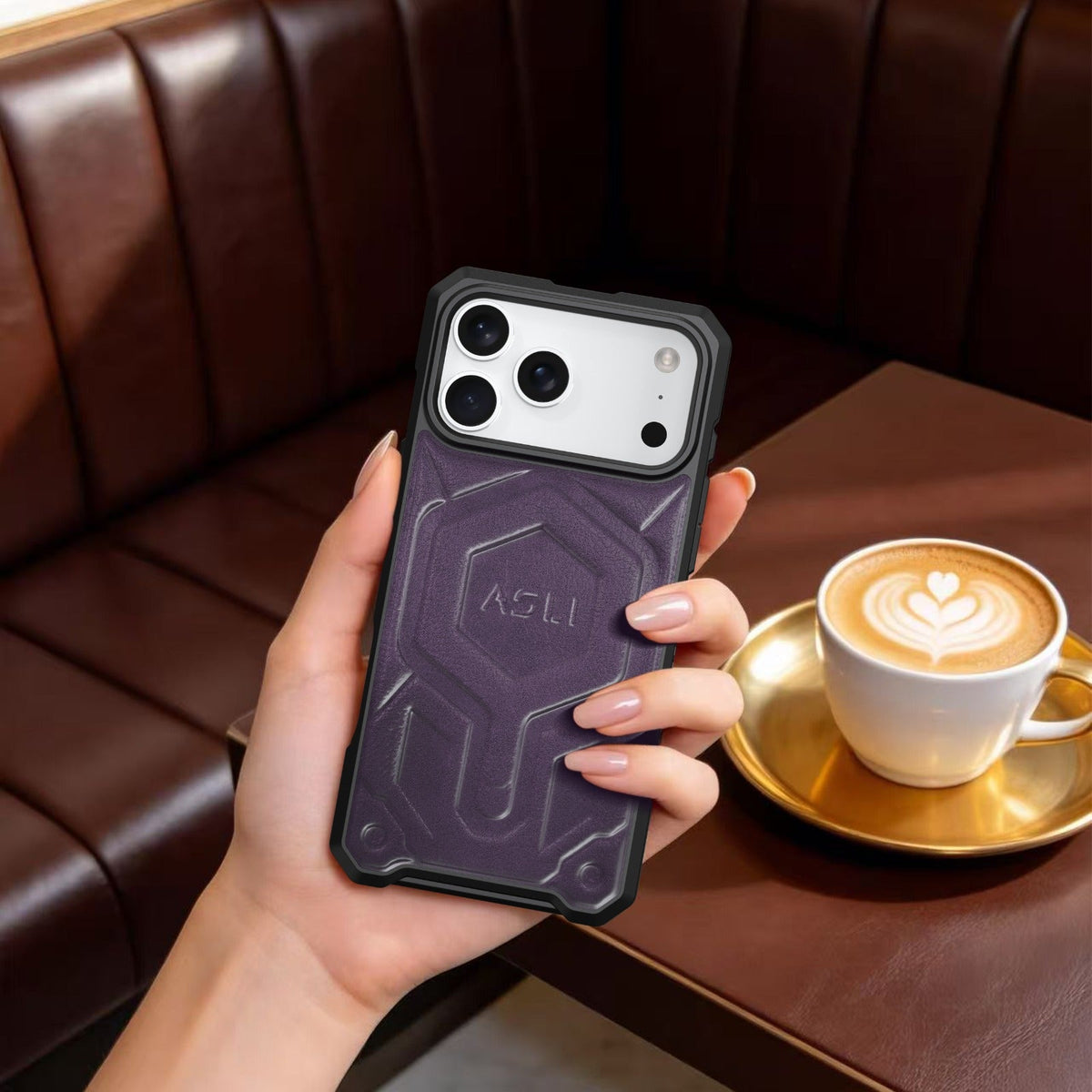 ASLI Leather Hybrid Premium Leather Case With Drop Protection And Heat Dissipation Case For 17 Pro