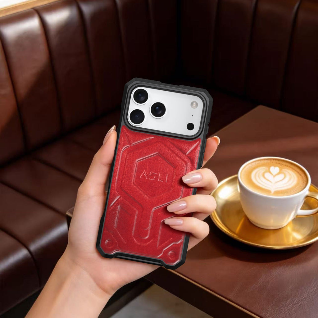 ASLI Leather Hybrid Premium Leather Case With Drop Protection And Heat Dissipation Case For 17 Pro