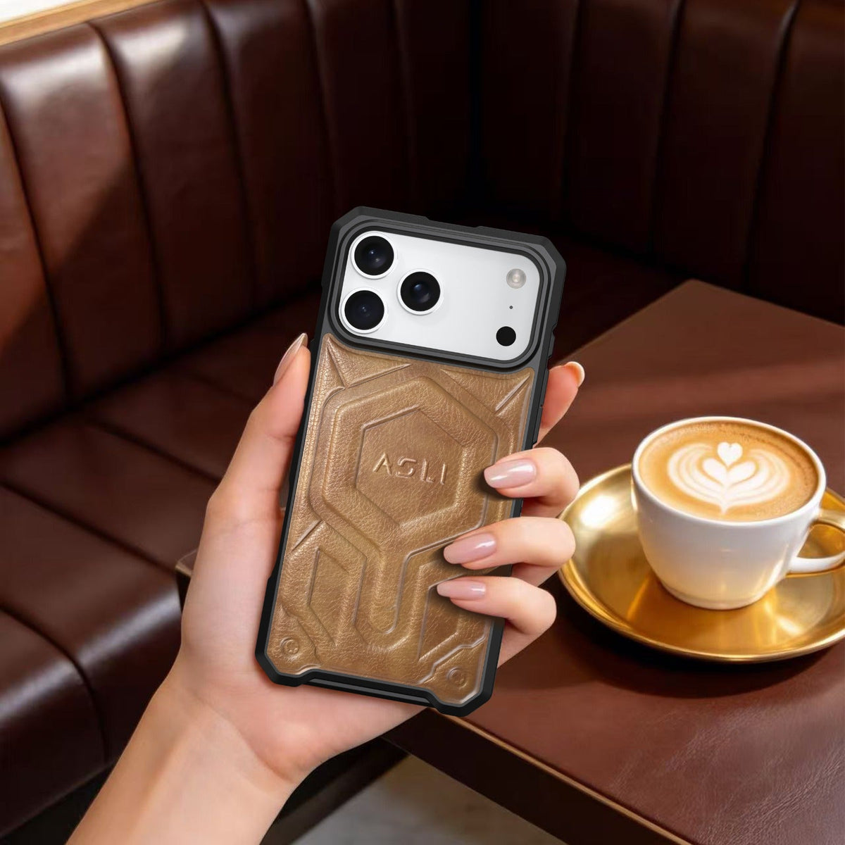 ASLI Leather Hybrid Premium Leather Case With Drop Protection And Heat Dissipation Case For 17 Pro