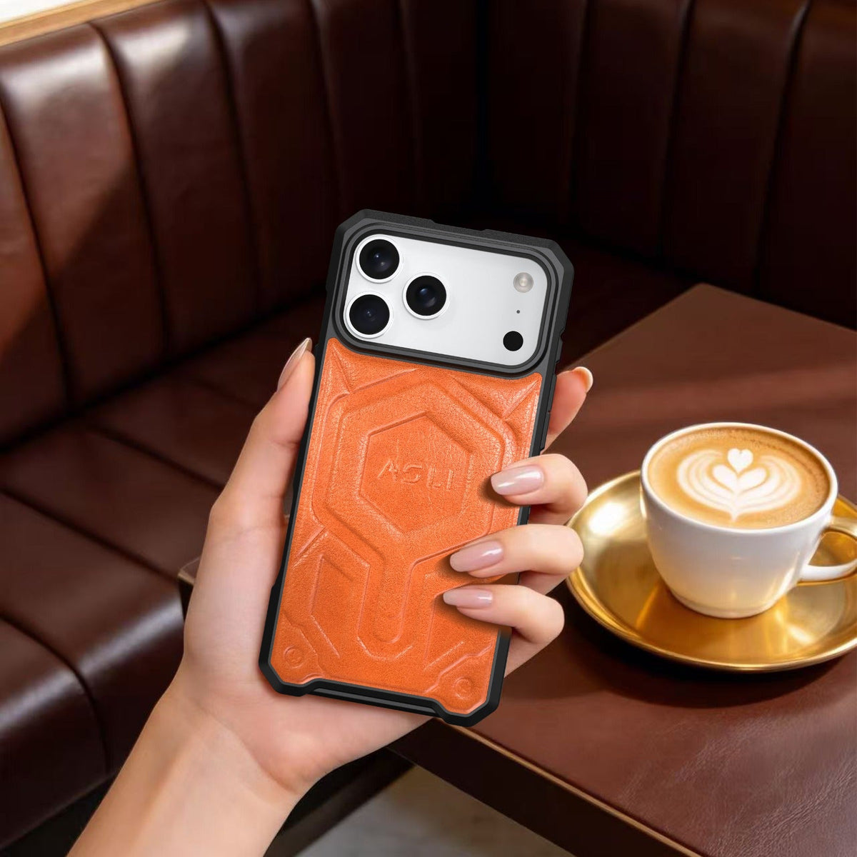 ASLI Leather Hybrid Premium Leather Case With Drop Protection And Heat Dissipation Case For 17 Pro