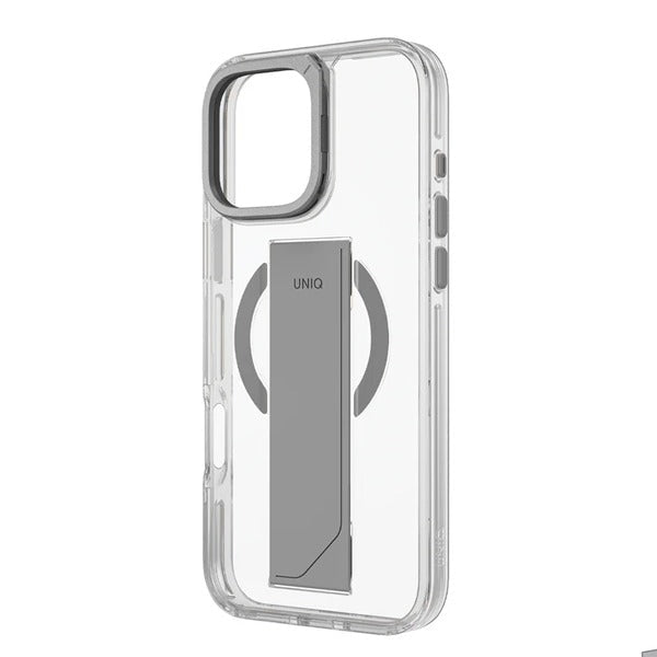 Uniq iPhone 16 Pro Hybrid Heldro Max MagSafe Case with Camera Stand Lucent | Clear