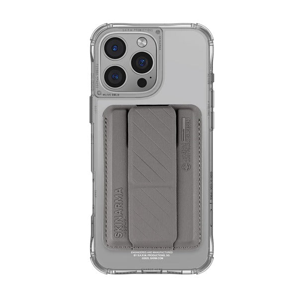 SkinArma iPhone 16 Pro Max Bundle Saido Kado Mag-Charge Card Holder + Saido MagSafe Case Titanium