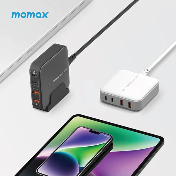 Momax Oneplug 100w 4 Ports Gan Desktop Charger White | UM33UKE