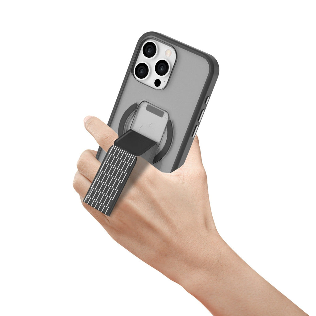 LZEL MatteMag Kickstand Matte Strap MagSafe Case with Enhanced Edge Protection for iPhone 16 Pro Max | Light Black