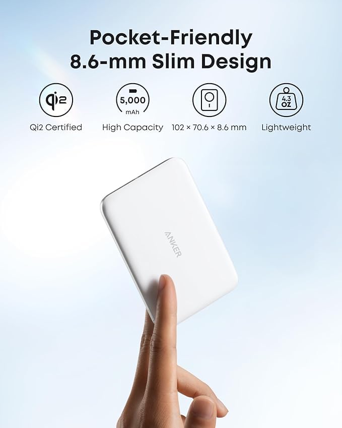 Anker MagGo Slim 5K Card-Like Magnetic Power Bank